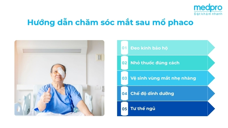 Hướng dẫn chăm sóc mắt sau khi mổ phaco