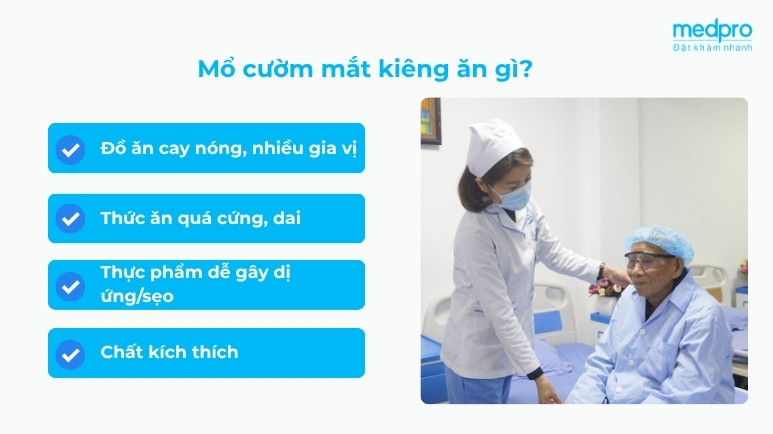 mổ cườm mắt kiêng ăn gì