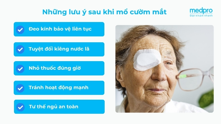Những lưu ý sau khi mổ cườm mắt