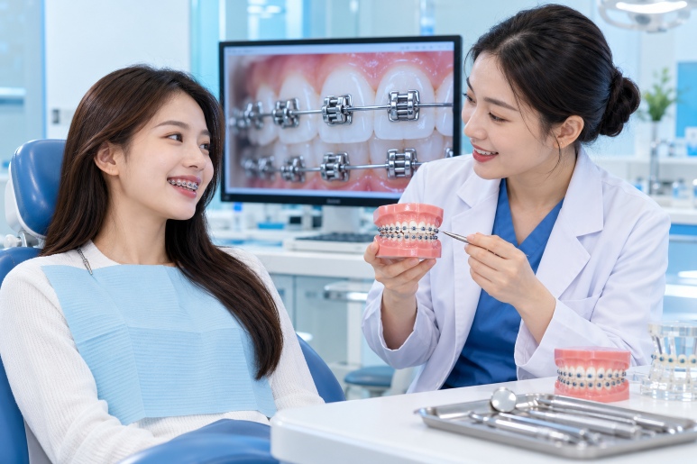 Niềng răng mắc cài kim loại tự buộc