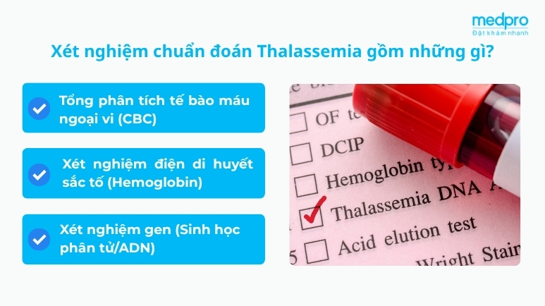 Xét nghiệm chuẩn đoán Thalassemia gồm những gì
